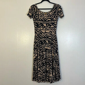 Rachel Pally | Bamboo Serengeti soft tan/black midi dress Women’s size M scoop
